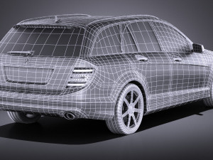 Mercedes-Benz C-class Estate 2012 VRAY 3D 模型