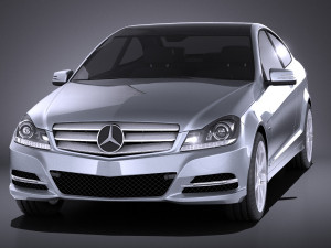 Mercedes-Benz C-class Coupe 2013 vray Modelo 3D