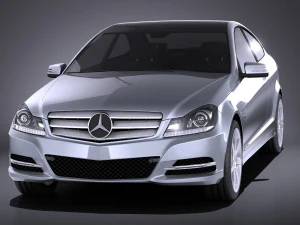 Mercedes-Benz C-class Coupe 2013 vray 3D Model