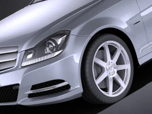 Mercedes-Benz C-class Coupe 2013 vray 3D Model