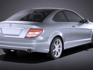 Mercedes-Benz C-class Coupe 2013 vray 3D Model