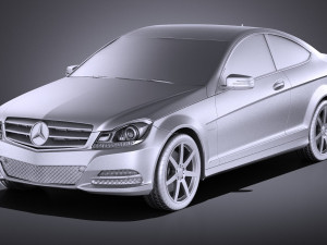 Mercedes-Benz C-class Coupe 2013 vray Modelo 3D
