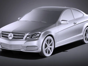Mercedes-Benz C-class Coupe 2013 vray 3D Model