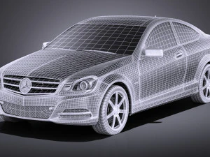 Mercedes-Benz C-class Coupe 2013 vray 3D Model