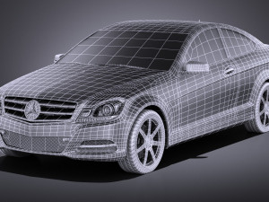 Mercedes-Benz C-class Coupe 2013 vray Modelo 3D
