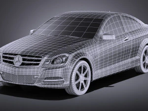 Mercedes-Benz C-class Coupe 2013 vray 3D Model