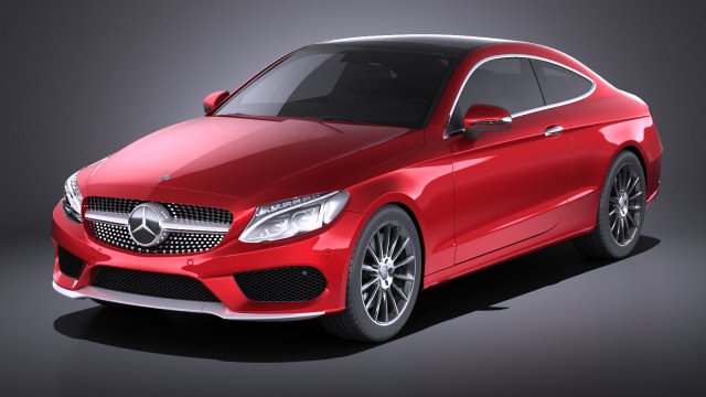 Mercedes-Benz C-class Coupe 2018 vray 3D-Modell .c4d .max .obj .3ds .fbx .stl .blend