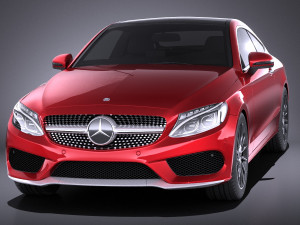 Mercedes-Benz C-class Coupe 2018 vray 3D-Modell