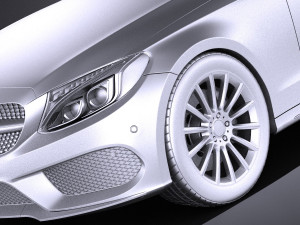 Mercedes-Benz C-class Coupe 2018 vray 3D-Modell