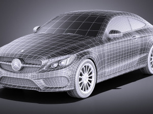 Mercedes-Benz C-class Coupe 2018 vray 3D-Modell