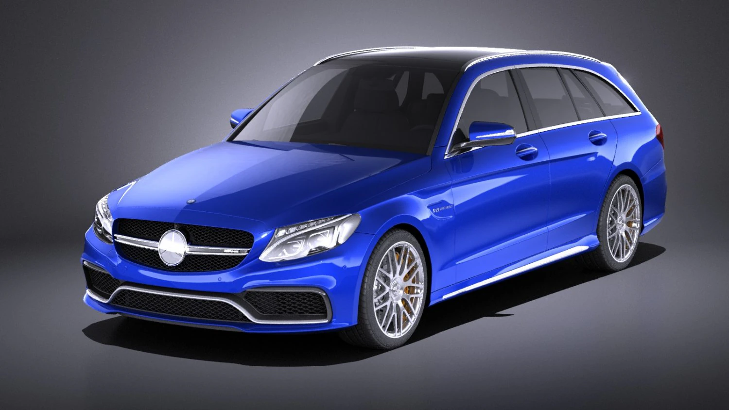 Mercedes-Benz C63 AMG W205 Estate 2017 vray 3D Model .c4d .max .obj .3ds .fbx .stl .blend 