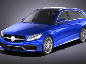 Mercedes-Benz C63 AMG W205 Estate 2017 vray 3D Model