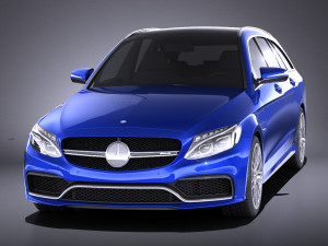 Mercedes-Benz C63 AMG W205 Estate 2017 vray Model 3D
