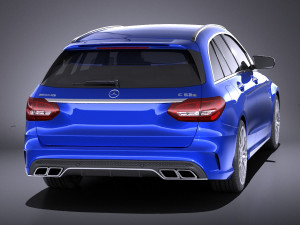 Mercedes-Benz C63 AMG W205 Estate 2017 vray Model 3D