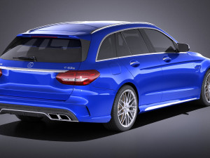Mercedes-Benz C63 AMG W205 Estate 2017 vray Model 3D