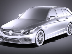 Mercedes-Benz C63 AMG W205 Estate 2017 vray Model 3D