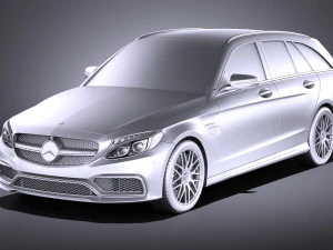 Mercedes-Benz C63 AMG W205 Estate 2017 vray 3D Model