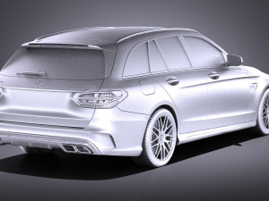 Mercedes-Benz C63 AMG W205 Estate 2017 vray Model 3D