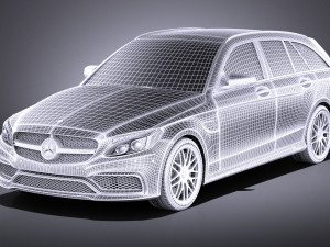 Mercedes-Benz C63 AMG W205 Estate 2017 vray Model 3D