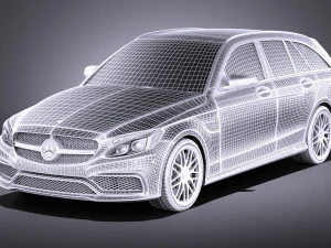 Mercedes-Benz C63 AMG W205 Estate 2017 vray 3D Model