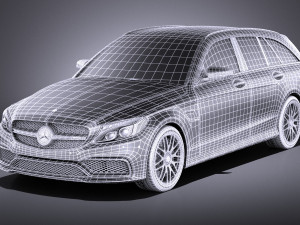 Mercedes-Benz C63 AMG W205 Estate 2017 vray Model 3D