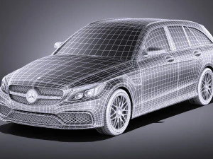 Mercedes-Benz C63 AMG W205 Estate 2017 vray 3D Model