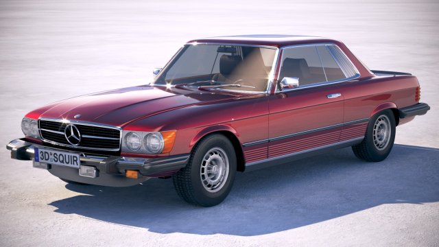 Mercedes-Benz SL USA C107 1981 3D Model .c4d .max .obj .3ds .fbx .stl .blend 