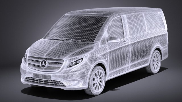 mercedes-benz vito tourer 2017 vray 3D Model in Van and Minivan