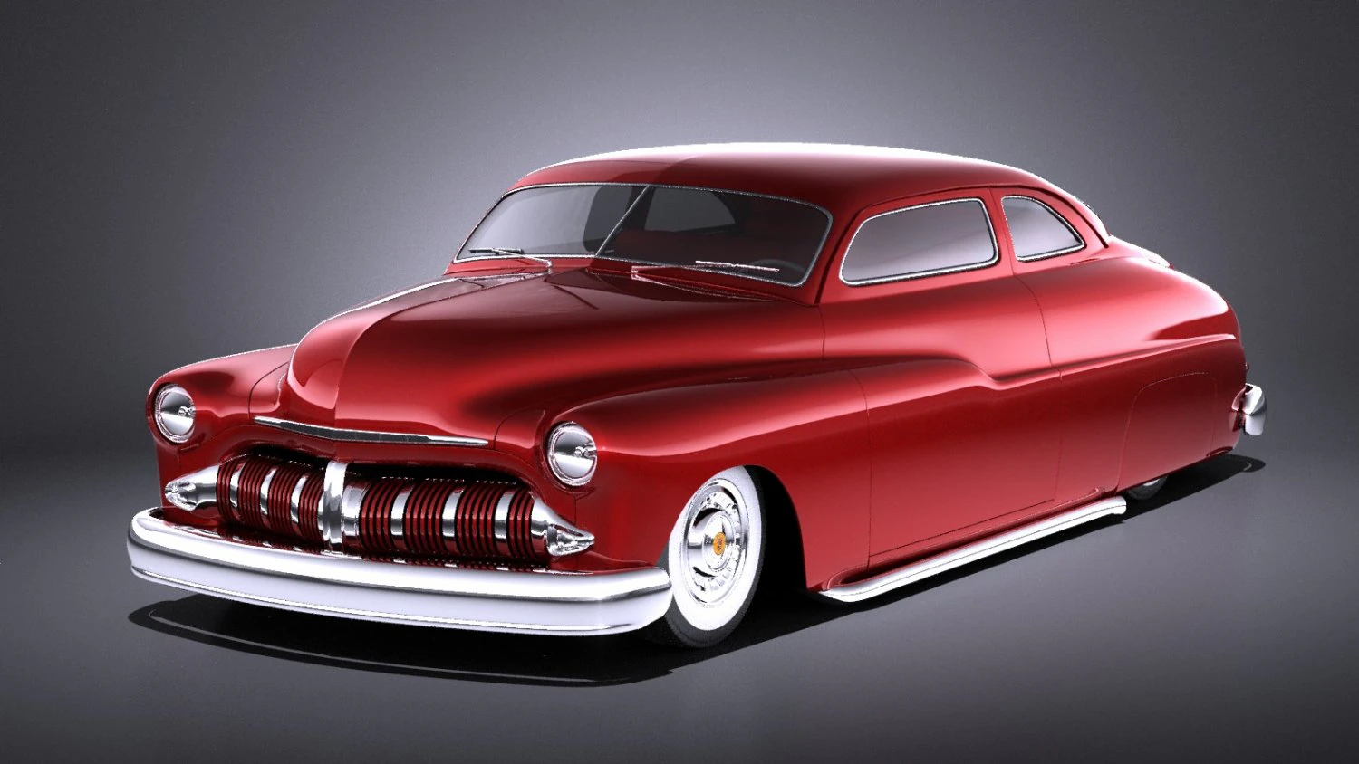 Mercury Coupe 1950 Led Sled 3D Model .c4d .max .obj .3ds .fbx .stl .blend 
