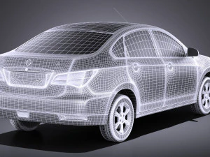 Nissan Almera 2013 vray 3D Model