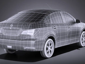 Nissan Almera 2013 vray 3D Model