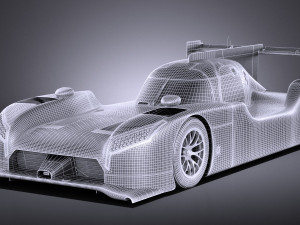 Nissan GT-R LM Nismo Race Car 2016 vray 3D-Modell
