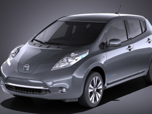 Nissan Leaf 2016 vray Model 3D
