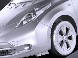 Nissan Leaf 2016 vray 3D Model