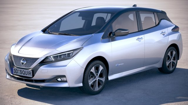 Nissan Leaf 2018 Model 3D .c4d .max .obj .3ds .fbx .stl .blend