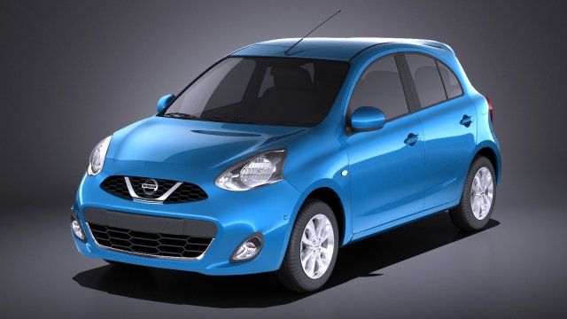 Nissan Micra 2016 vray Modelo 3D .c4d .max .obj .3ds .fbx .stl .blend