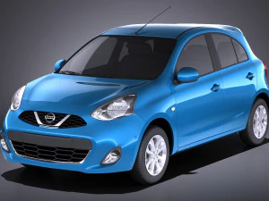 Nissan Micra 2016 vray Modello 3D