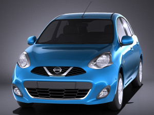 Nissan Micra 2016 vray Modelo 3D