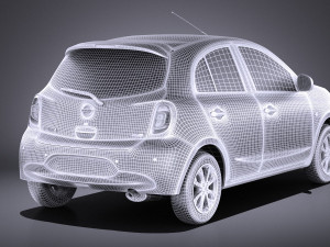 Nissan Micra 2016 vray Modelo 3D