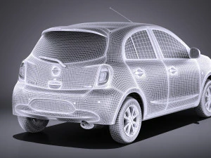 Nissan Micra 2016 vray 3D Model