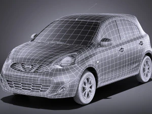 Nissan Micra 2016 vray 3D Model