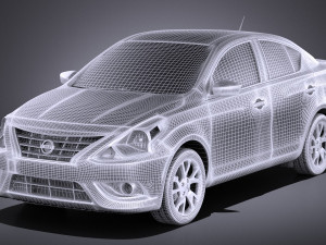 Nissan Versa Sedan 2017 vray 3D Модель