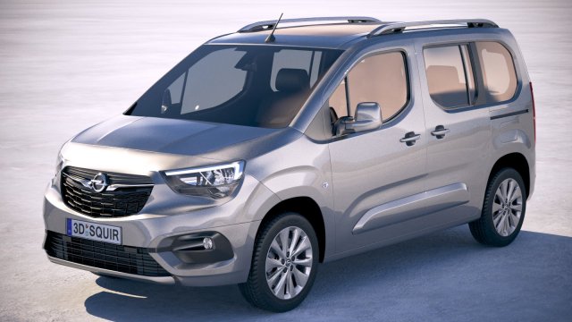 Opel Combo Life 2019 3D Модель .c4d .max .obj .3ds .fbx .stl .blend