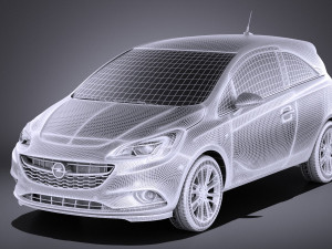 Opel Corsa 3-door 2017 vray 3D Модель