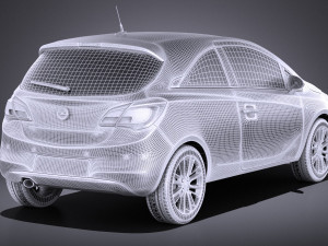 Opel Corsa 3-door 2017 vray 3D Модель