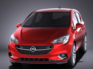 Opel Corsa 5-door 2017 vray Model 3D