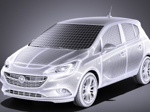 Opel Corsa 5-door 2017 vray Model 3D