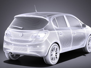 Opel Corsa 5-door 2017 vray Model 3D