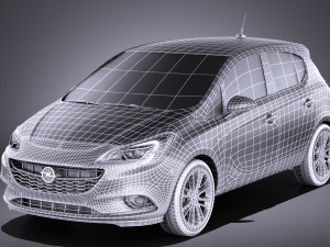 Opel Corsa 5-door 2017 vray Model 3D