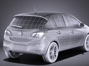 Opel Corsa 5-door 2017 vray Model 3D